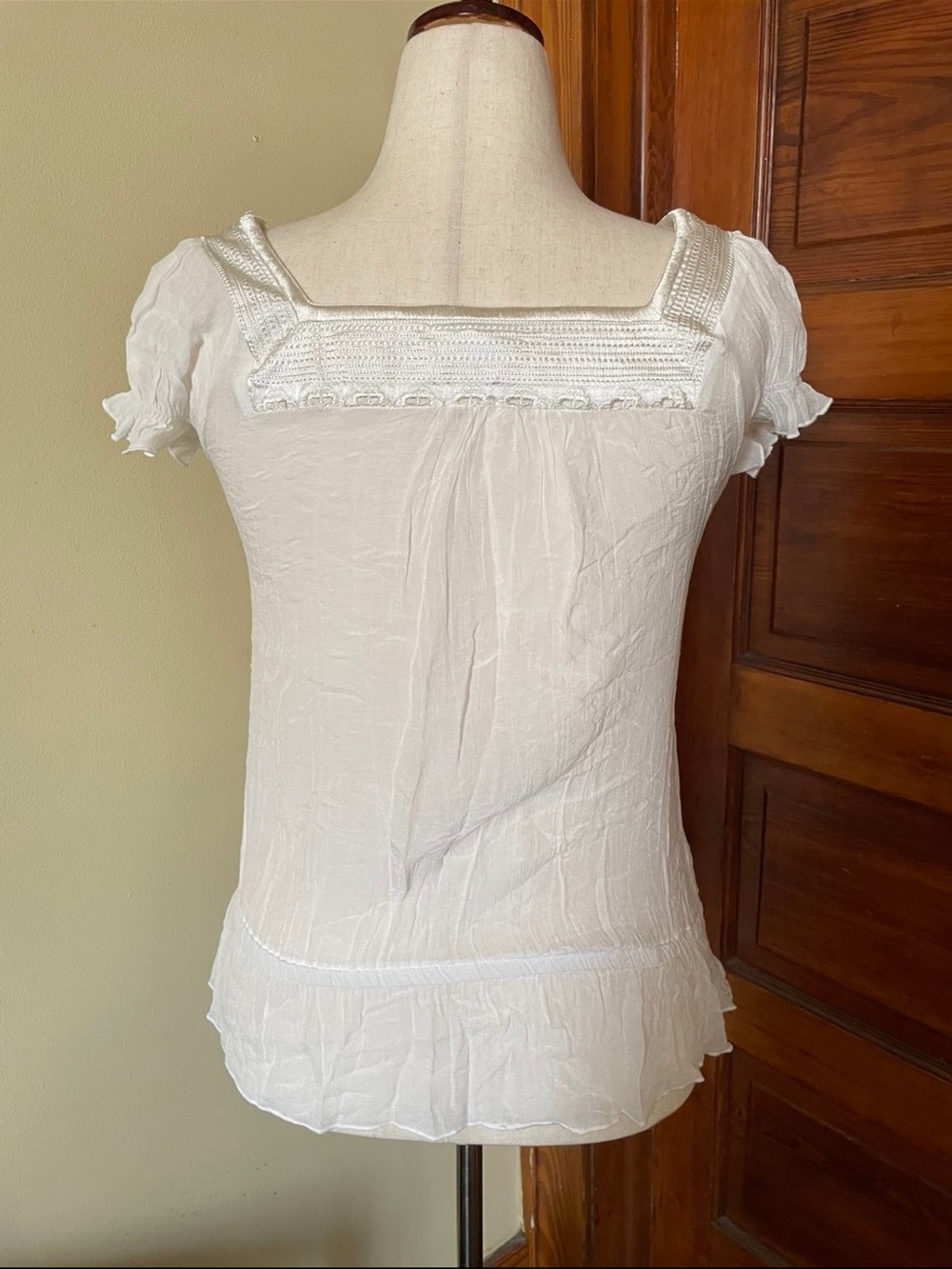 Annabelle White Embroidered Square-Neck Blouse - Picture 2 of 2